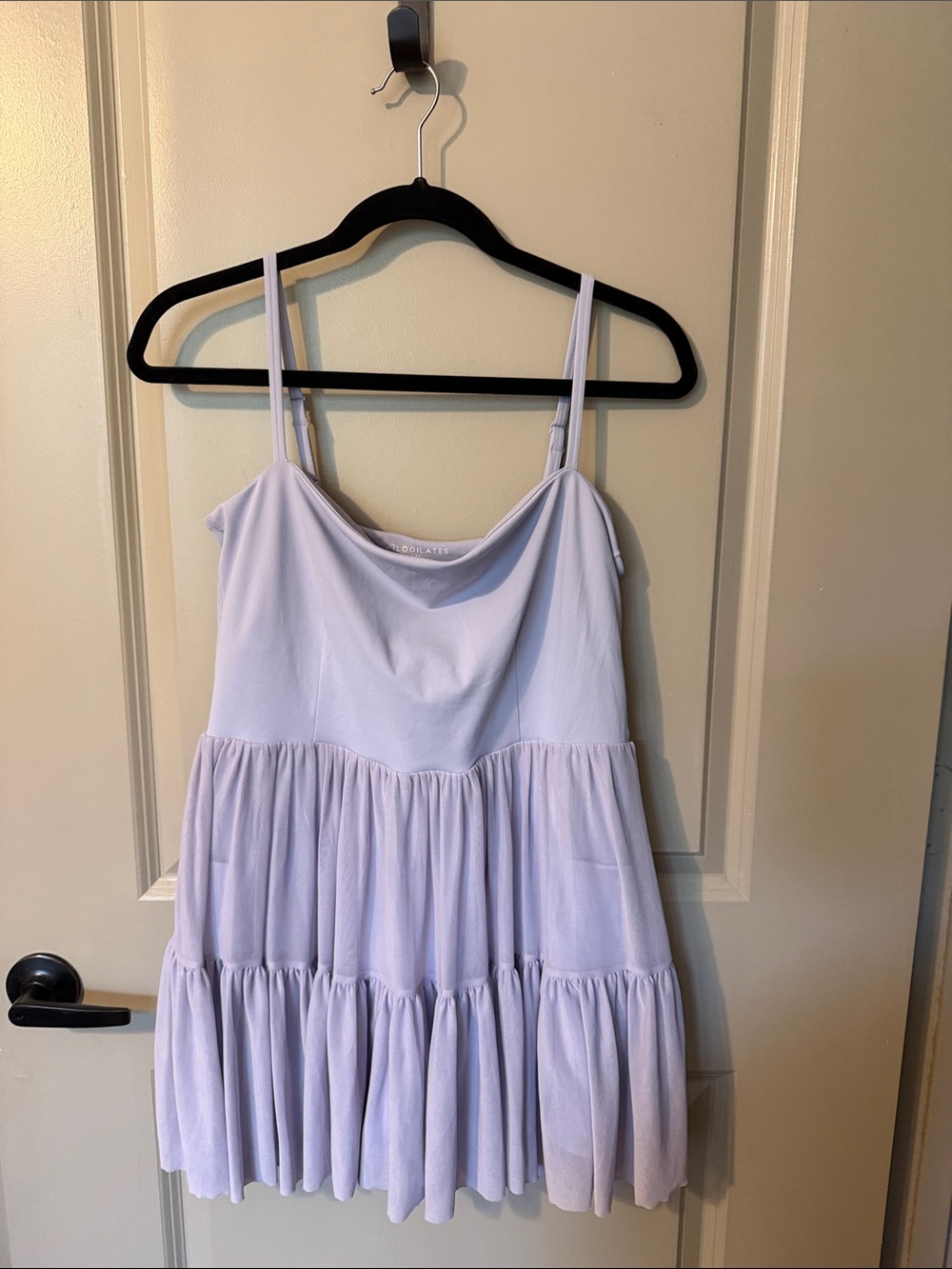 Lavender Tiered Spaghetti-Strap Casual Dress